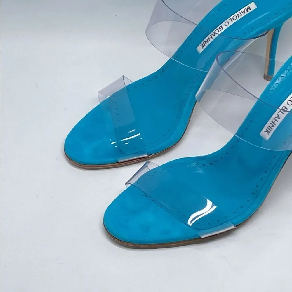 Manolo Blahnik Scolto 90MM PVC Mules size 38